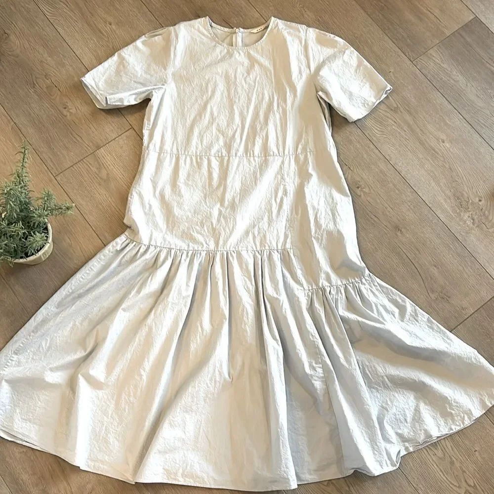 ADORABLE BABY BLUE COTTON MIDI PEASANT STYLE DRESS BY MOD FROM MODCLOTH SIZE SM